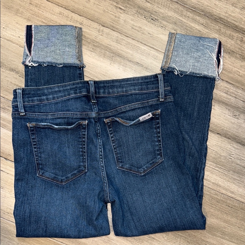 PAIGE Dark Blue Cropped Ankle Jeans